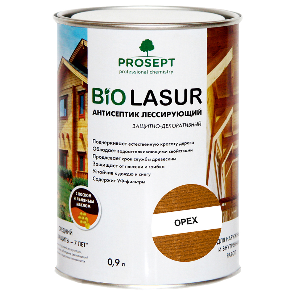 Защита древесины PROSEPT BiO LASUR 0,9 л Орех