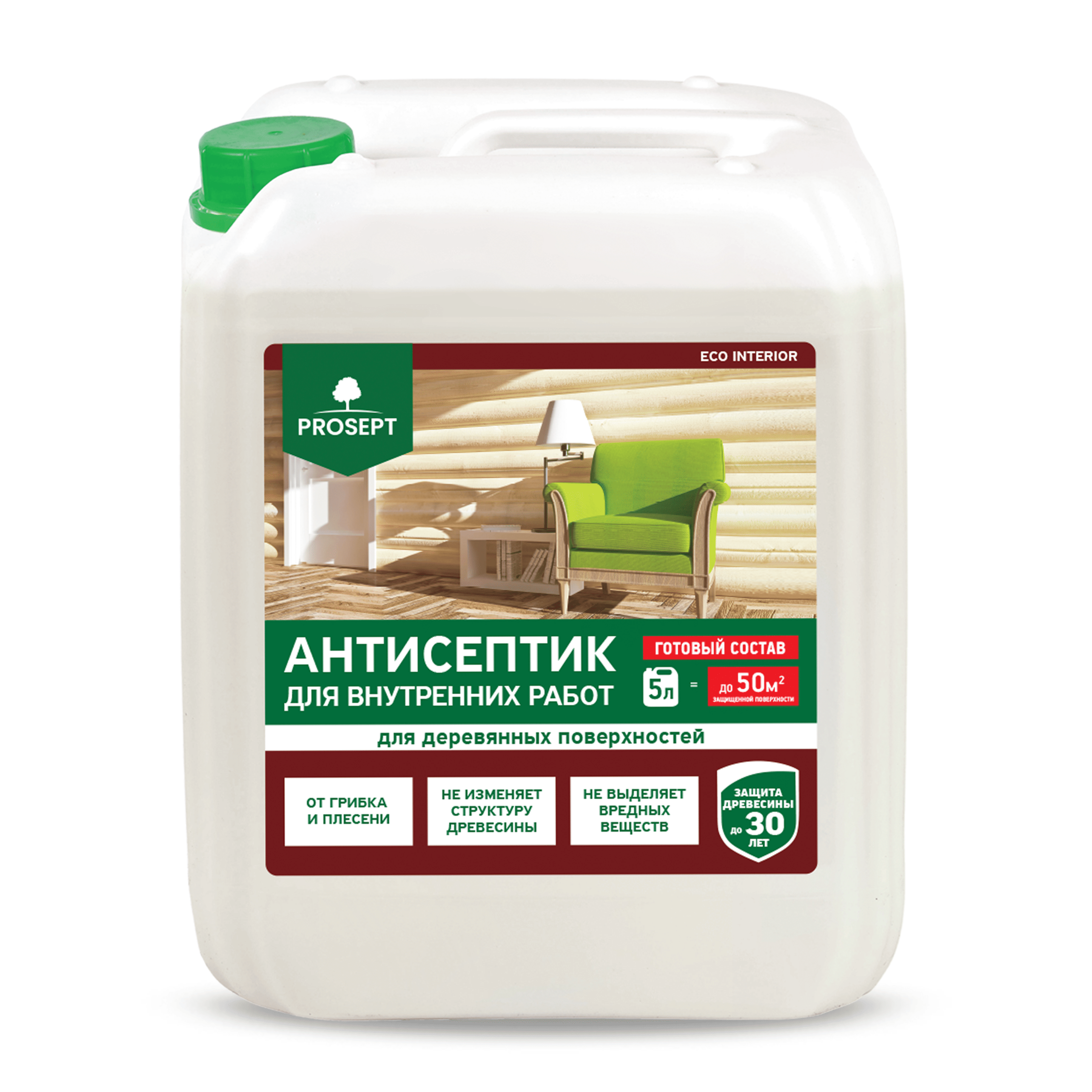 Антисептики и защитные составы PROSEPT ECO INTERIOR 5 л
