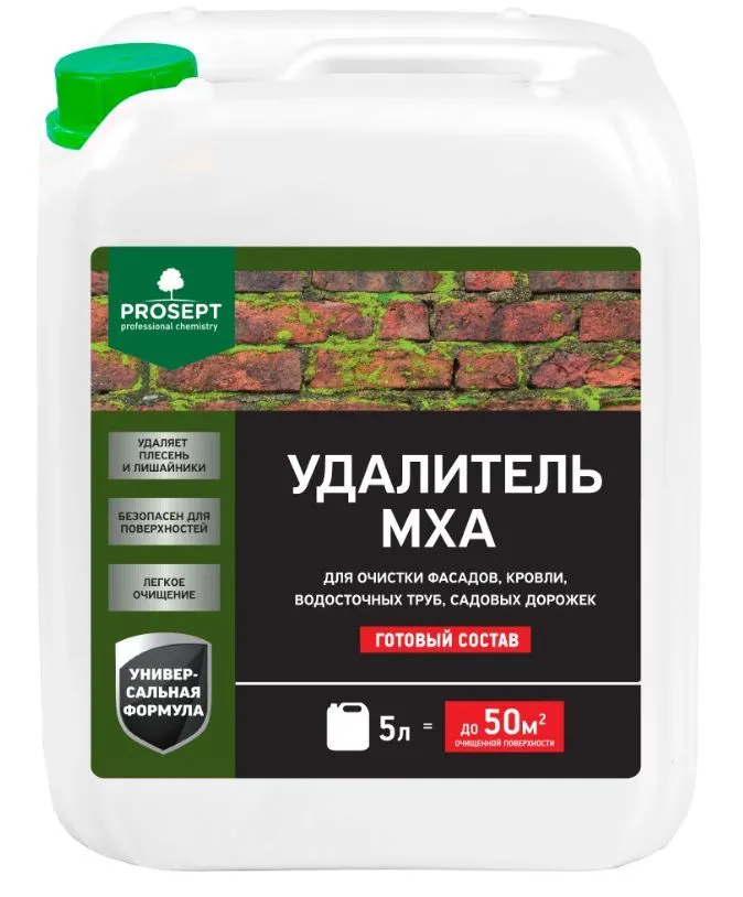 Очистка минеральных поверхностей Удалитель мха 1:1, 5 л