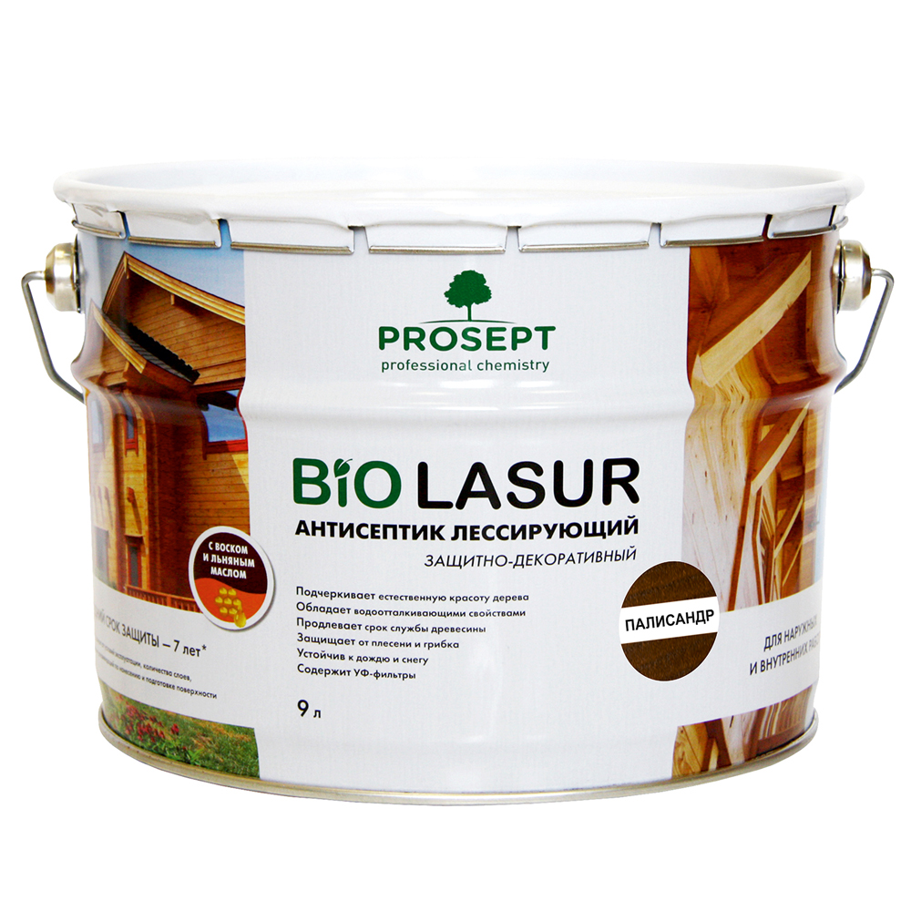 Лессирующие антисептики PROSEPT BiO LASUR 9 л Палисандр