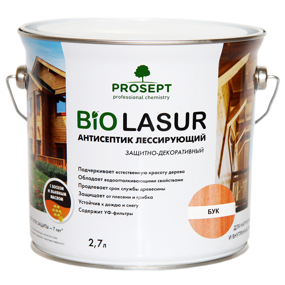 Лессирующие антисептики PROSEPT BiO LASUR 2,7 л Бук