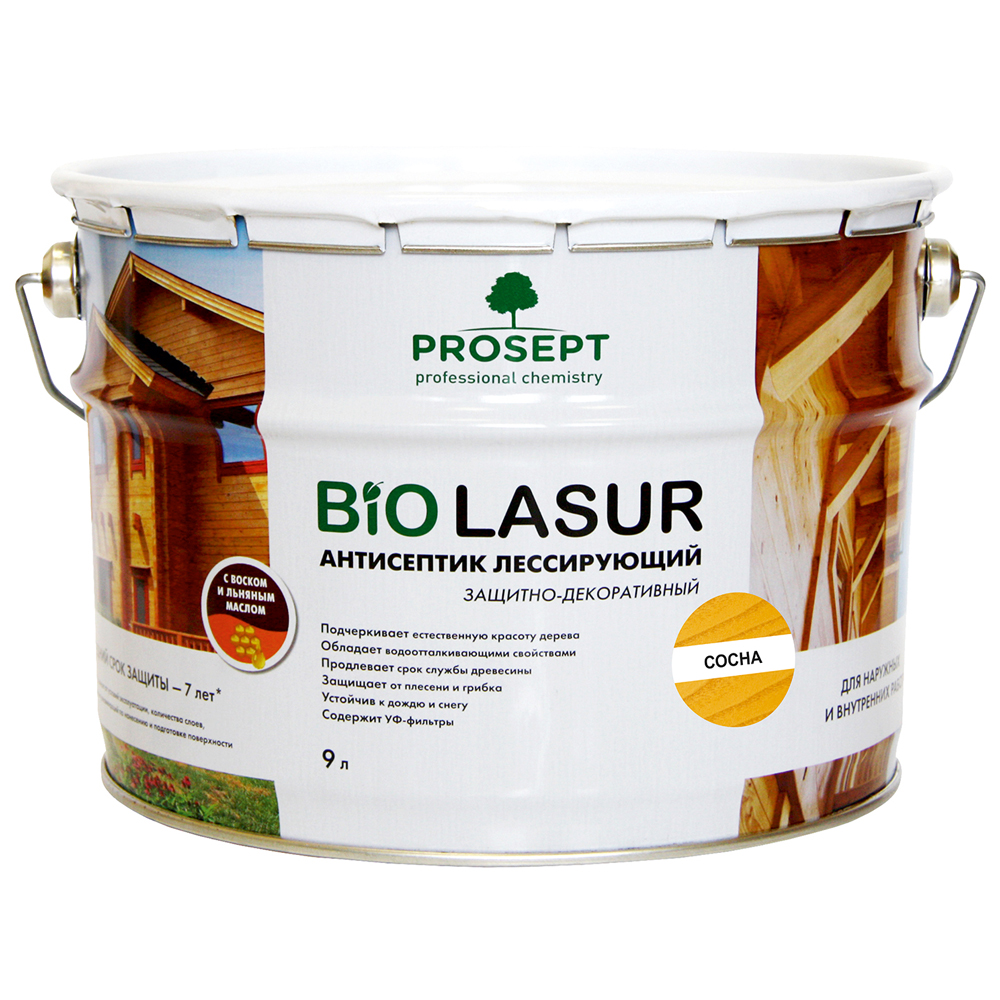 Лессирующие антисептики PROSEPT BiO LASUR 9 л Сосна