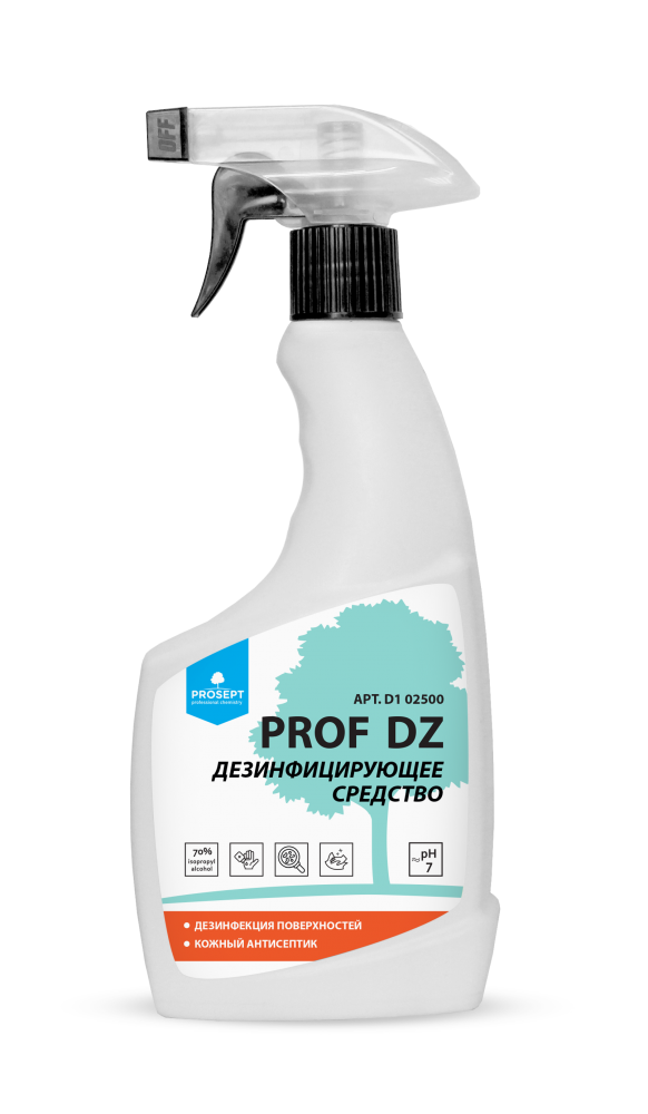 Дезинфицирующая обработка поверхностей ПРОФ ДЗ ("PROF DZ") 500 мл