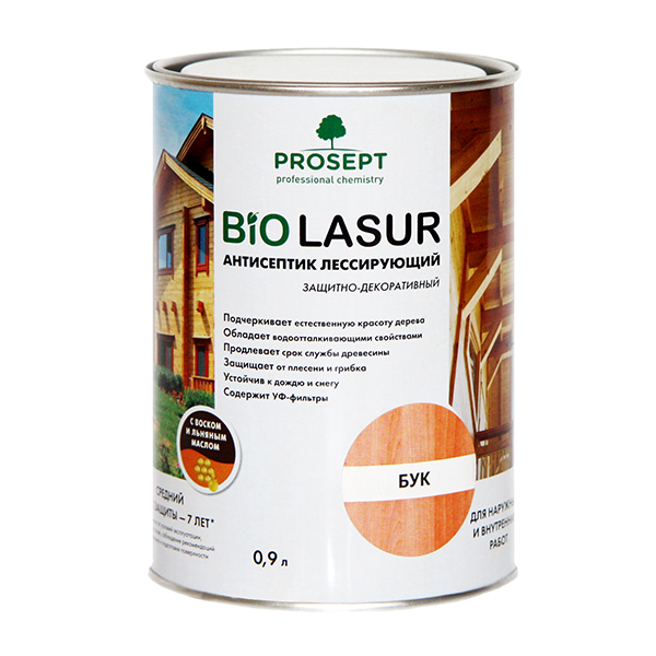 Защита древесины PROSEPT BiO LASUR 0,9 л Бук