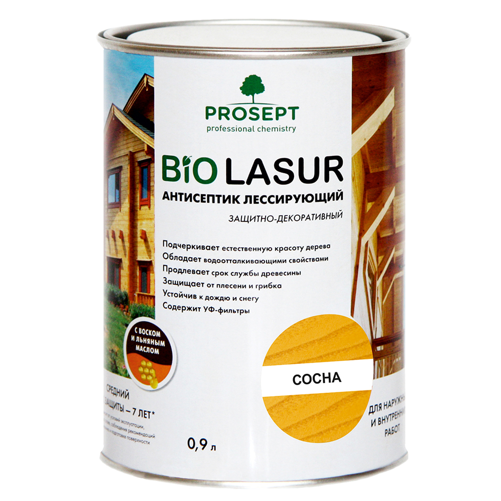 Защита древесины PROSEPT BiO LASUR 0,9 л Сосна