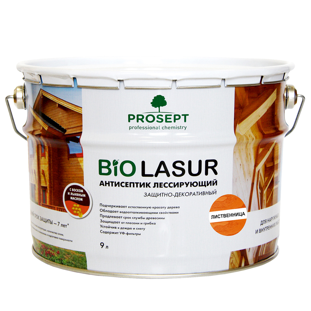 Лессирующие антисептики PROSEPT BiO LASUR 9 л Лиственница