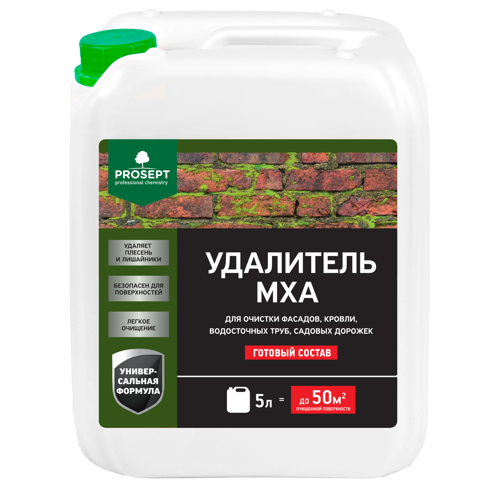 Очистка минеральных поверхностей Удалитель мха 5 л